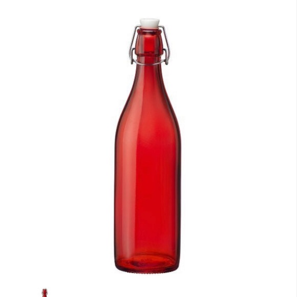 Kitchen Bormioli Rocco Bormioli Rocco Giara Red Glass Swing Top